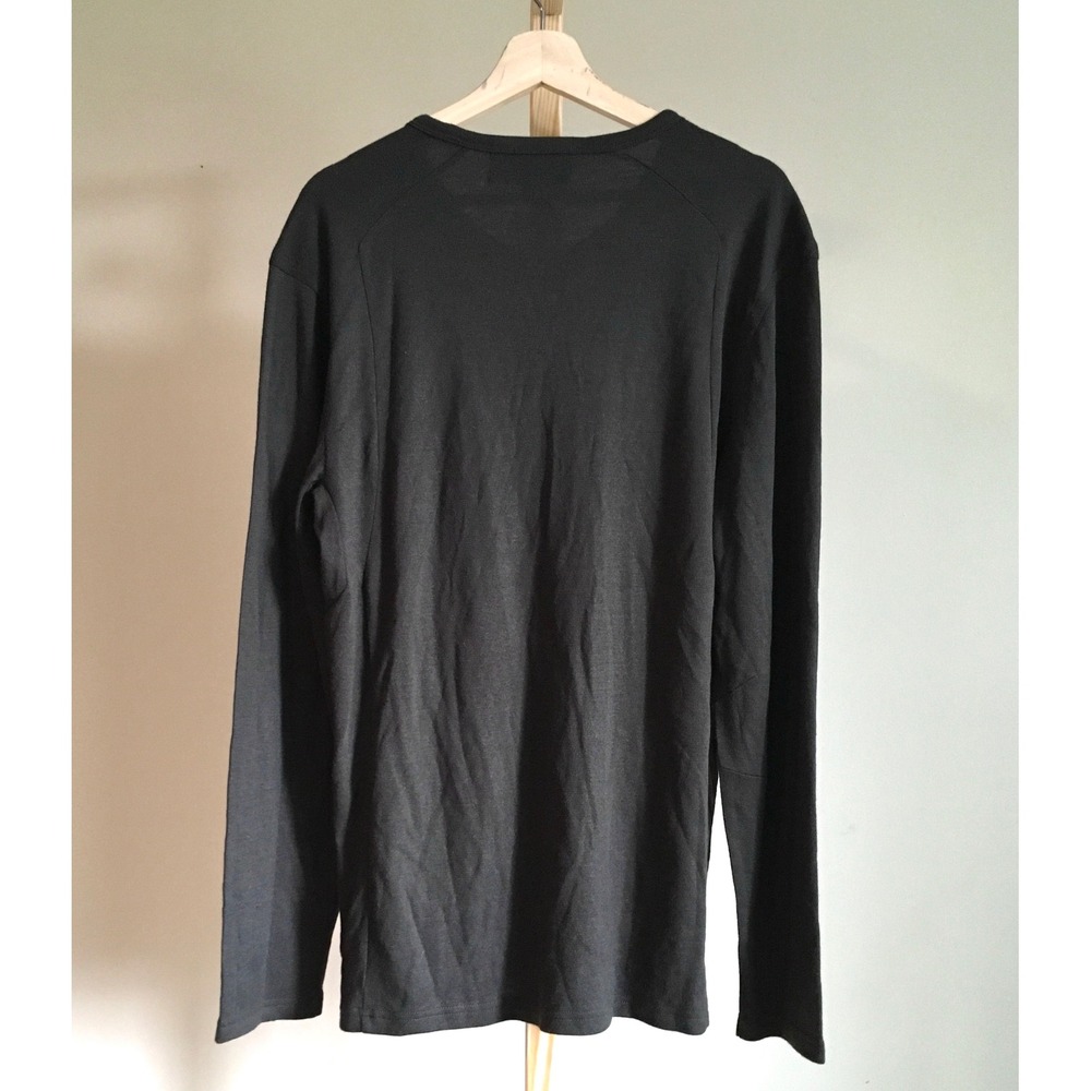 Massif Collection Mens Charcoal Green V-Neck Long Sleeve Shirt L/40 NWT - Picture 4 of 8